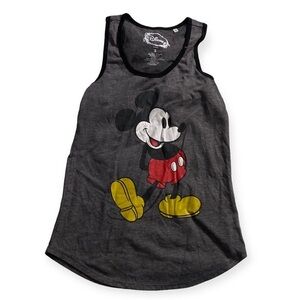 Disney Mickey Mouse Shirt Women’s Size Small Tank Top Sleeveless Gray-Black‎